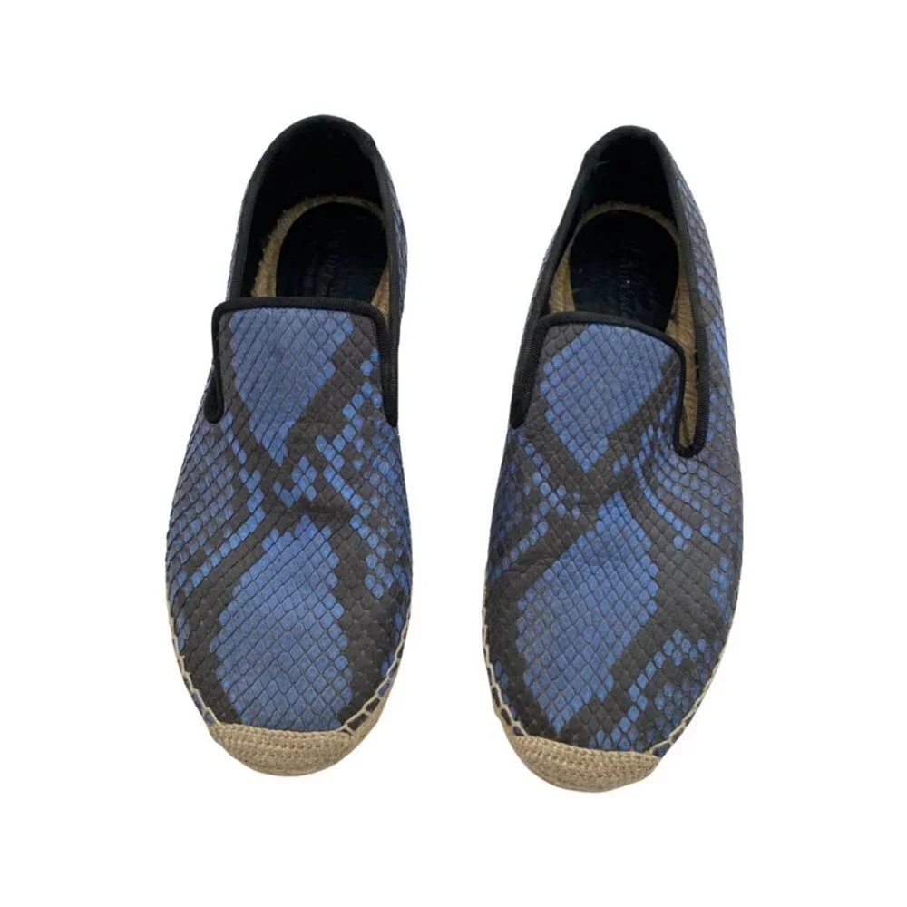 Celine Phoebe Blue Python Philo espadrilles Size 38 US 7.5